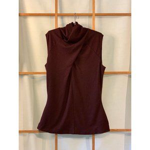Authentic Gucci Sleeveless Burgundy Wool Top XS